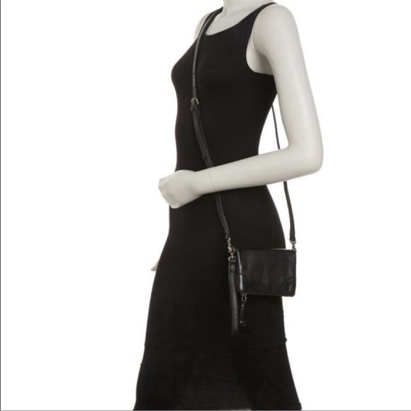 Frye Leather Melissa Stadium Crossbody & Wristlet, Black NWT - Picture 10 of 10
